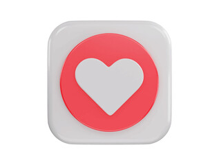 heart icon 3d rendering vector illustration