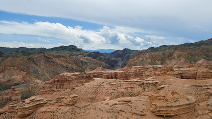 View of the upper slopes of a large canyon.
