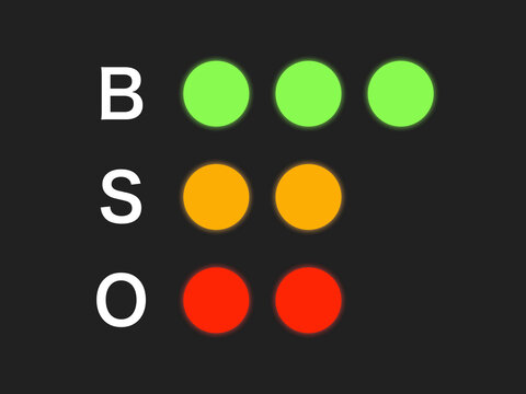 野球BSOカウントボード：黒発光