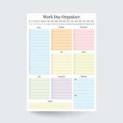 Work Day Organizer,Work Planner,Office Organizer,Work Schedule,Work Day Planner,Daily Organizer,Work Week Planner