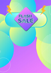 Gradient abstract vertical sale poster template