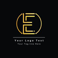 initial e logo business tech design