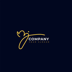 Mj Initial signature logo vector design