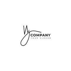 Nj Initial signature logo vector design