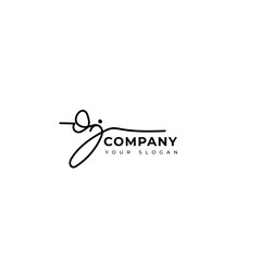 Oj Initial signature logo vector design