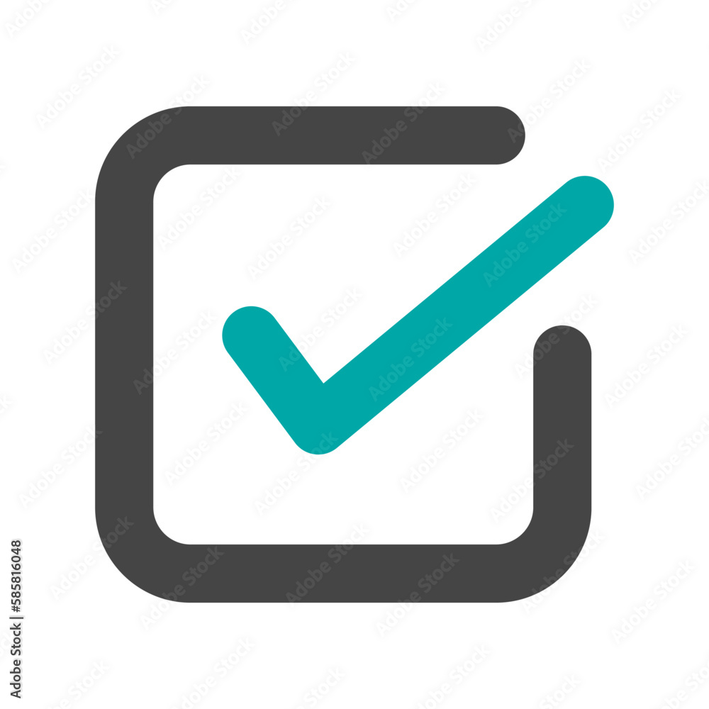 Poster light green checkbox icon. vector.