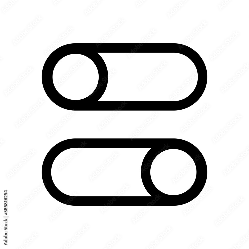 Poster simple slider switch icon set. vector.