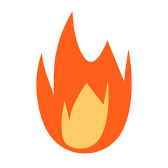 Red flaming fire icon. Vector.