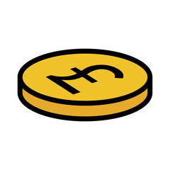 Sterling pound coin. British Currency. Vector.
