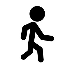 Slowly walking person silhouette icon. Vector.