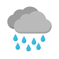 Dark rain clouds and rain icon. Vector.