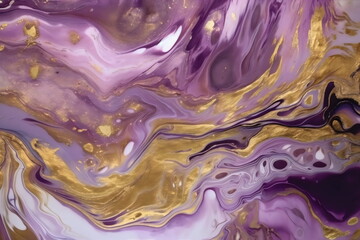 marble surface with gold vein textured background in purple made with generative ai