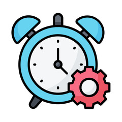 Alarm Clock Line Color Icon