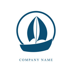 Boat travel logo design vector template Free Vector