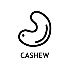 Obraz premium Cashew nuts line art vector icon for food apps and packaging. Line style logo. Dieting snack for healthy lifestyle.