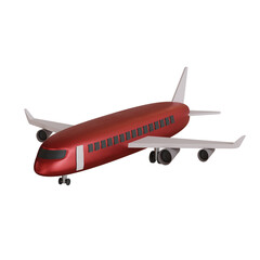 3d rendered red airplane perfect for airport design project