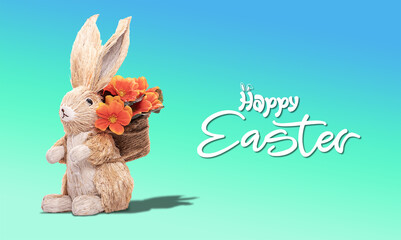 Simple Easter banner suitable for websites - rabbit