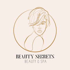 Female beauty and skin care line art design cosmetic shop beauty salon