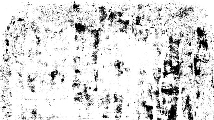 Monochrome texture composed of irregular graphic elements. Distressed uneven grunge background. Abstract vector illustration. Overlay for interesting effect and depth. Isolated on white background.