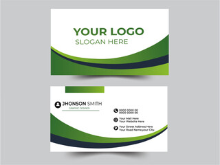 Portrait and landscape orientation. Horizontal and vertical layout.

 Double-sided creative business card template. Personal visiting card with company logo. Vector illustration.