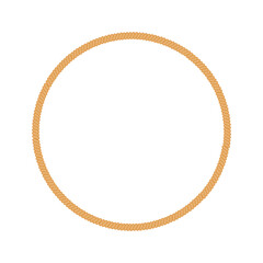 Vector illustration of round marine rope frame for logo or text. Vintage framework isolated on white background.
