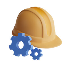 3D construction safety helmet illustration