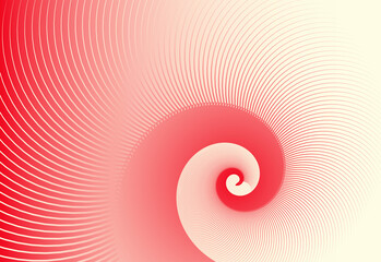 abstract background with a spiraling feather in red and ivory shades