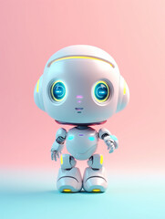 笑顔で手を差し伸べるの可愛いロボット - Generative AI