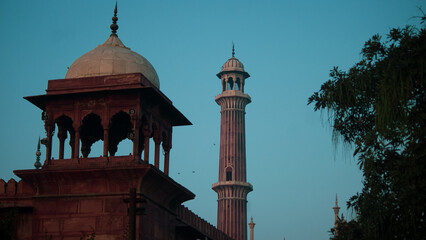 Fototapeta na wymiar minaret of mosque, Jama Masjid, Delhi