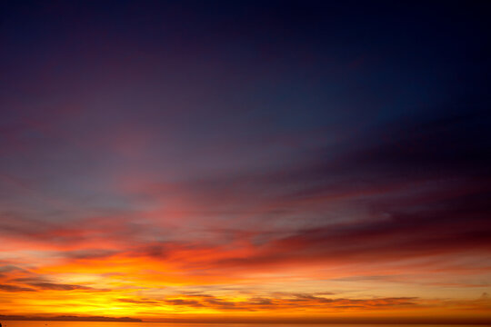 Fototapeta Tropical sea sunset. Sky background