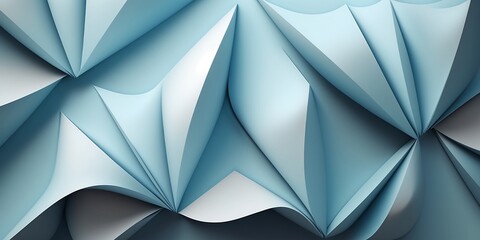 Origami-Inspired: A Textured Blue Paper Background with Folded Edges, AI Generated