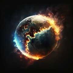 The Burning Earth: A Terrifying View of Global Warming, AI Generated