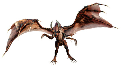 3D Rendering Fairy Tale Dragon on White