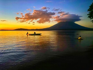 sunset volcano