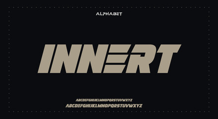 Fototapeta na wymiar Abstract Fashion Best font alphabet. Minimal modern urban fonts for logo, brand, fashion, Heading etc. Typography typeface uppercase lowercase and number. vector illustration full Premium look