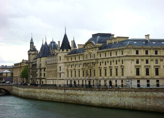 Fototapeta na wymiar Panoramic view of palace of justice. Close-up. Paris. France.