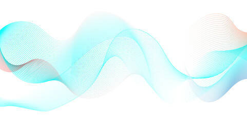 Abstract blue wave and Dynamic flowing wave lines design element. Abstract blue wave line for banner, template, wallpaper background with wave design. Vector illustration.
