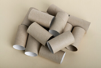 Empty toilet paper rolls. Paper tubes