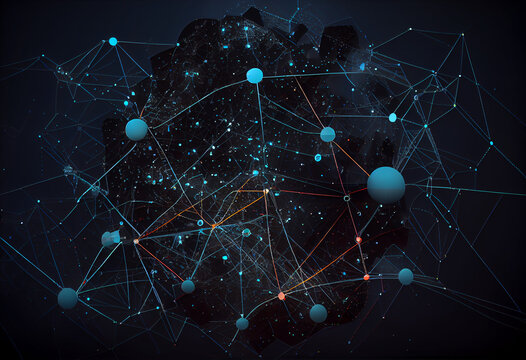 Abstract digital background. Big data visualization. Network connection structure. Science background.
