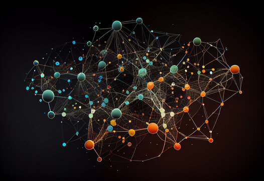 Abstract digital background. Big data visualization. Network connection structure. Science background.