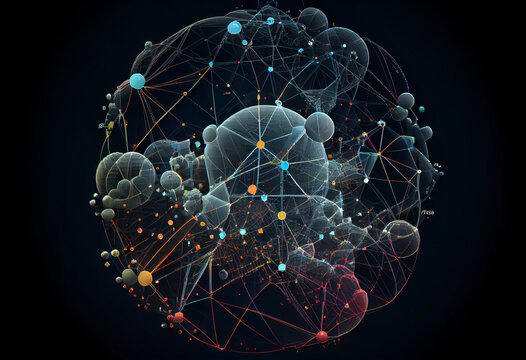 Abstract digital background. Big data visualization. Network connection structure. Science background.