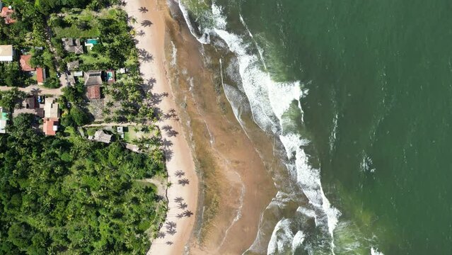 Para&iacute;so Tropical Praia Pen&iacute;nsula Marau Barra Grande Vilarejo Ponta Muta Bahia Natureza Paisagem Ver&atilde;o C&ecirc;nico Brasileiro Brasil Palmeiras Coqueiros Barcos Esportes Canoa Veleiro Altinha Drone Turismo