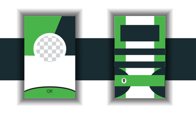 Naklejka premium Double-sided creative ID card template. Portrait and landscape orientation. Horizontal and vertical layout. Vector illustration 