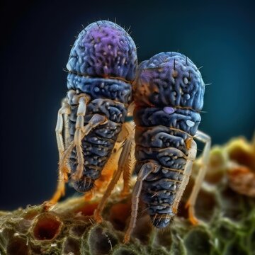 Microscopic View of Male and Female Strongyloides. Generative AI