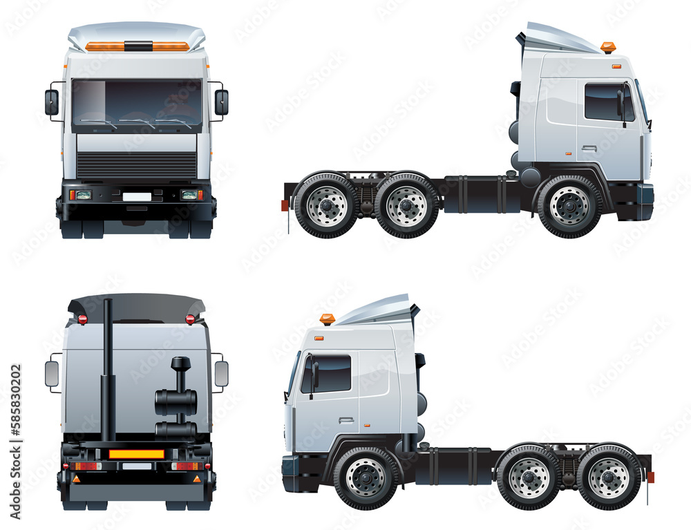 Wall mural truck isolated on white background. png format with transparency