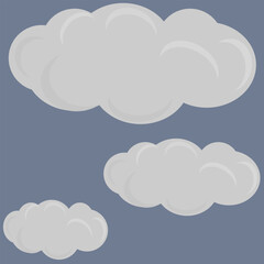 Fototapeta premium Cartoon clouds isolated in blue sky vector collection. white cloud illustration.