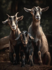 Obraz premium Goat family portrait