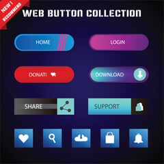 Web button collection in gradient style