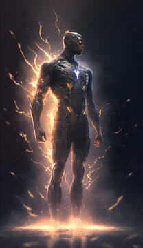 hero as with special suit for light speed -AI Generative 
