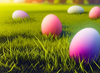 easter eggs in grass